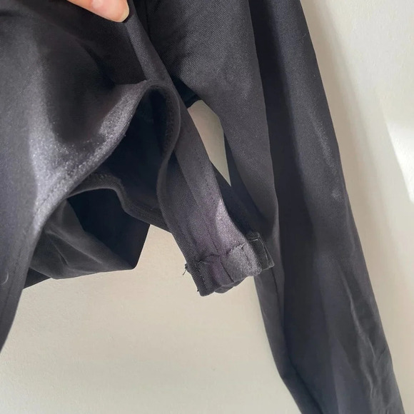 Zara Ruched Bodycon Long Sleeve V  Neck Bodysuit Black Size Small - Picture 5 of 7